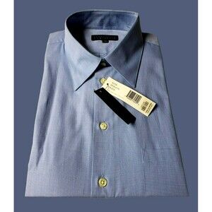Perry Ellis Portfolio Supima Men's Designer Dress Shirt LS Blue  16 32"X33" NWT